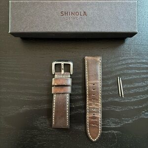 Shinola Brown Leather 24 mm Watch Band / Strap